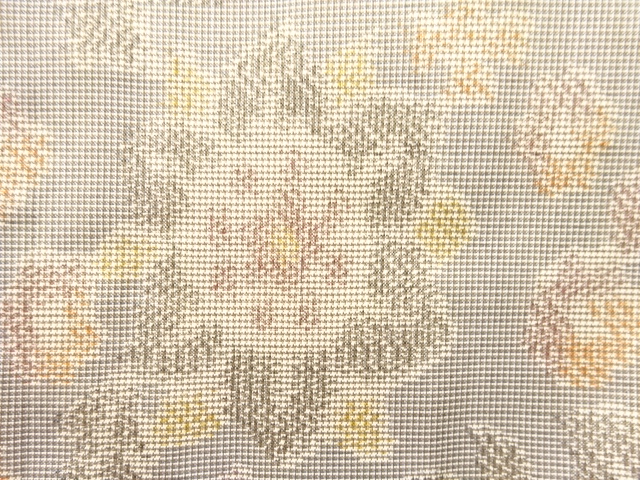 JAPANESE KIMONO / ANTIQUE KIMONO / SILK / OSHIMA TSUMUGI / WOVEN FLOWER